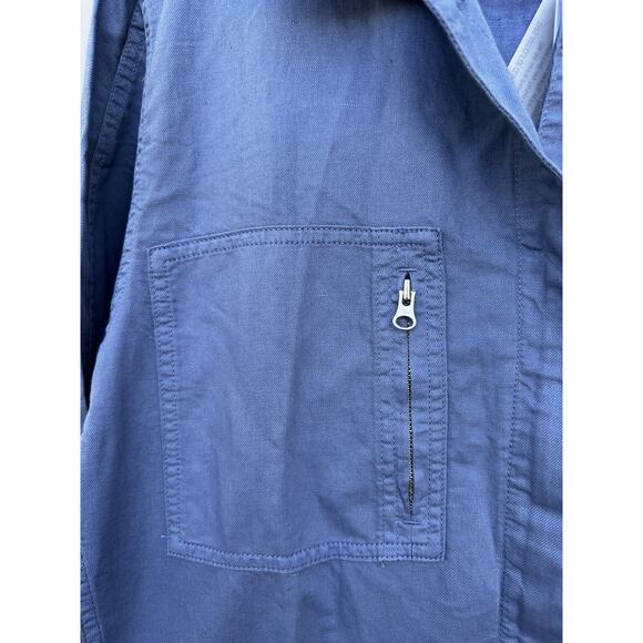 OUTERKNOWN Station Jumpsuit Womens Large Blue Long Sleeve One Piece Linen NEW - Picture 11 of 16